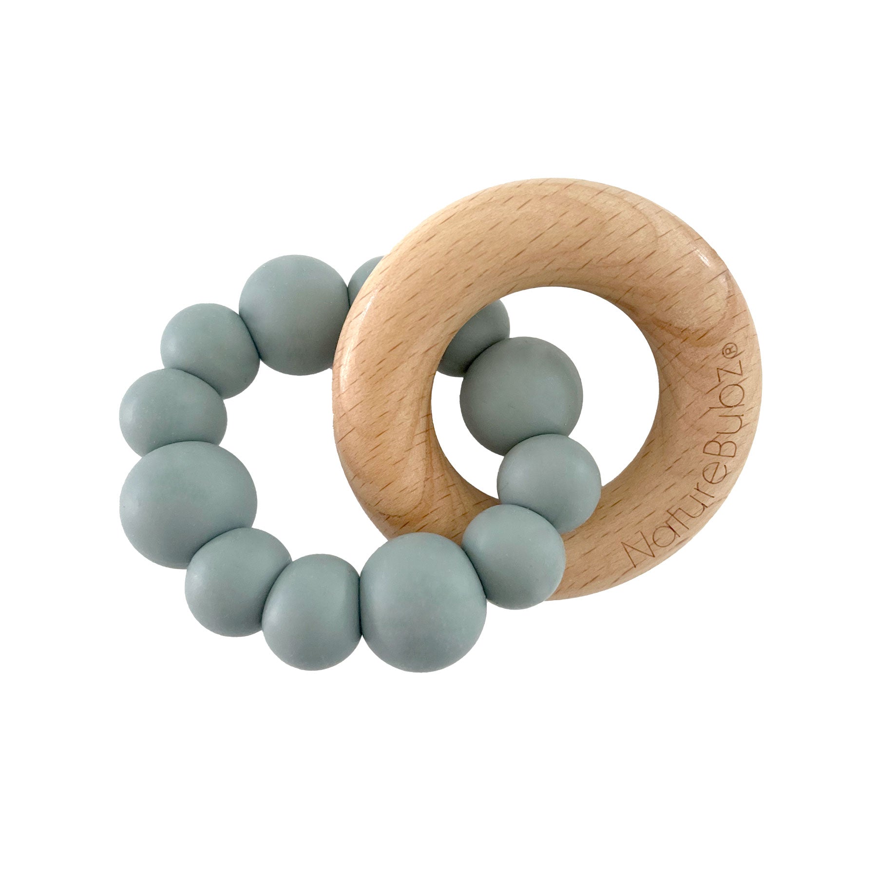 Nature Bubz Baby Silicone Cove Teether in Dusky Blue Colour