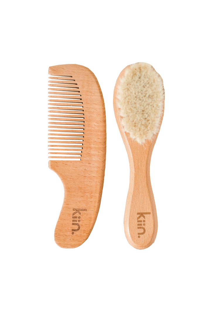 Wooden Baby Brush + Comb Set