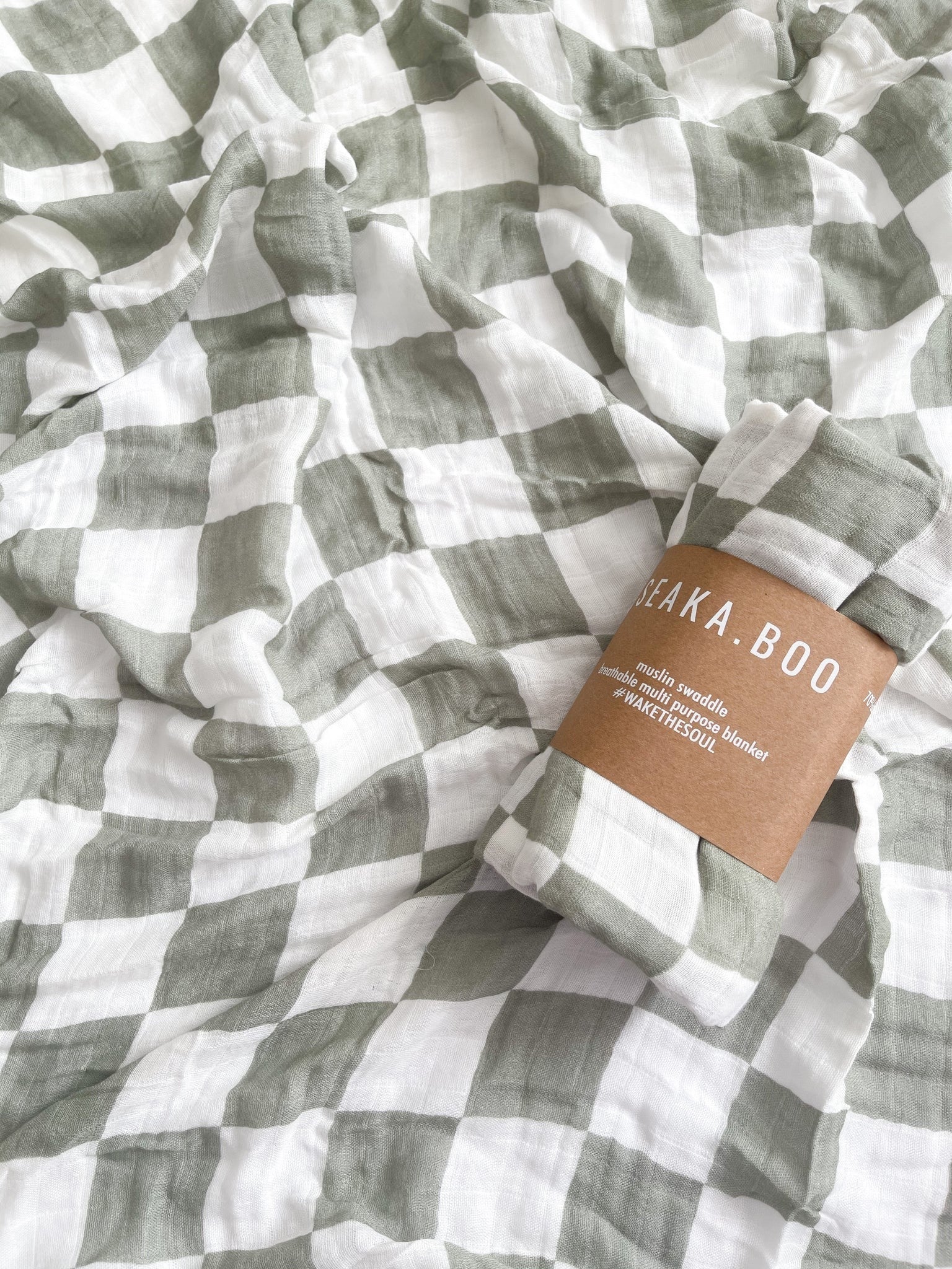 Organic Swaddle Wrap - Tillie Check Green