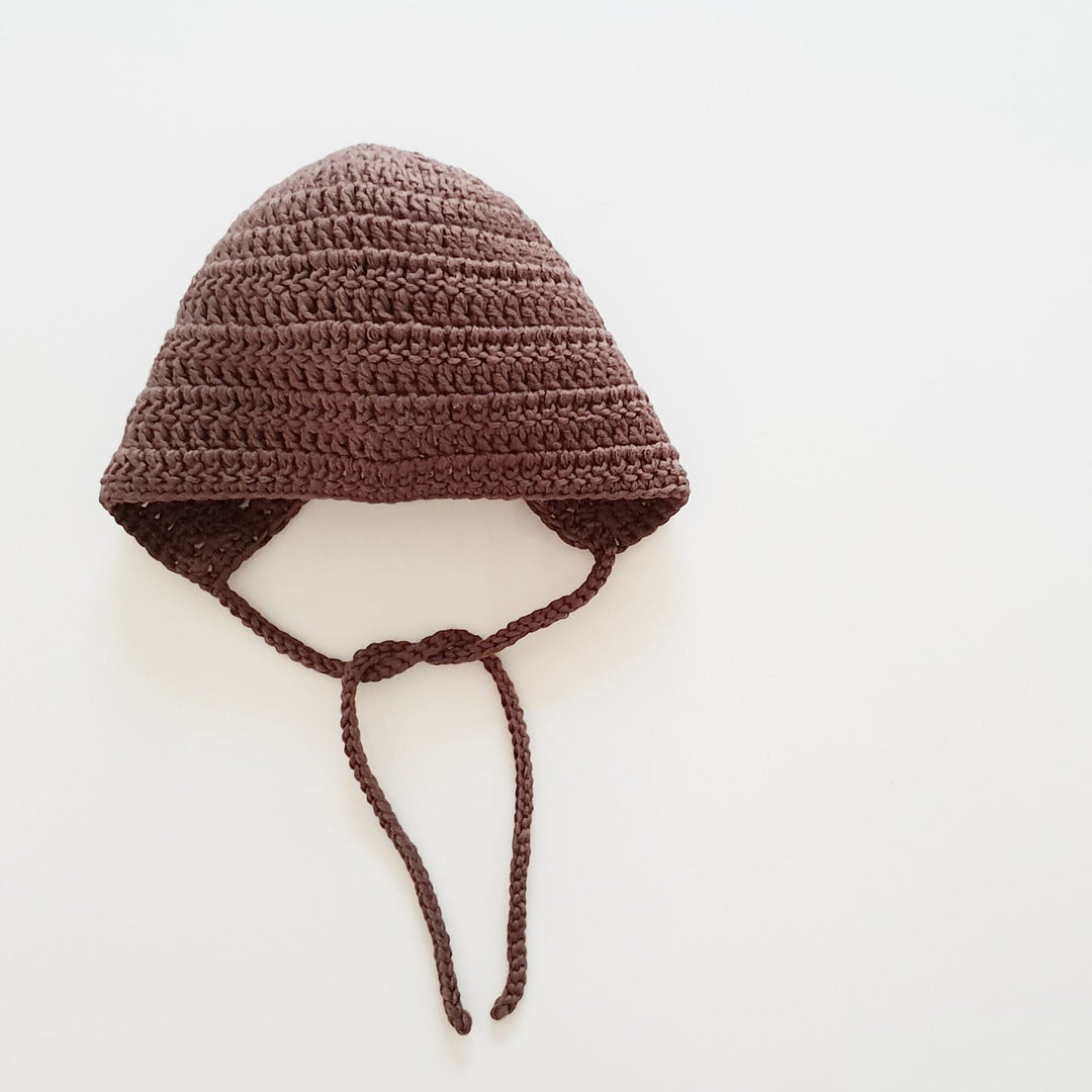 Bonnet and Booties Set - Espresso