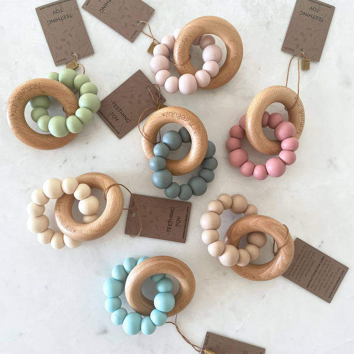 Nature Bubz Baby Silicone Cove Teethers in various colours