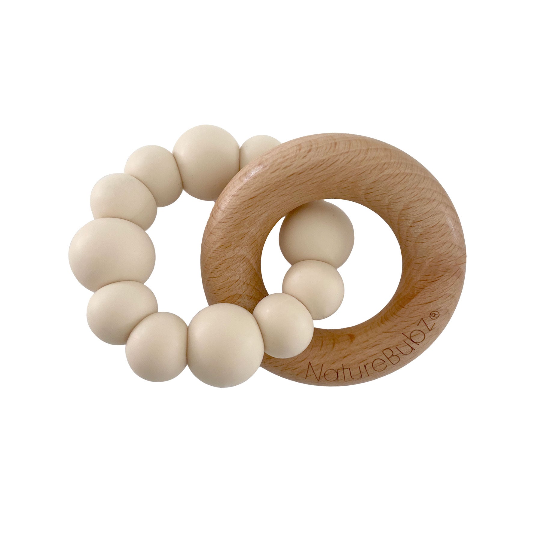 Nature Bubz Baby Silicone Cove Teether in Cream Colour