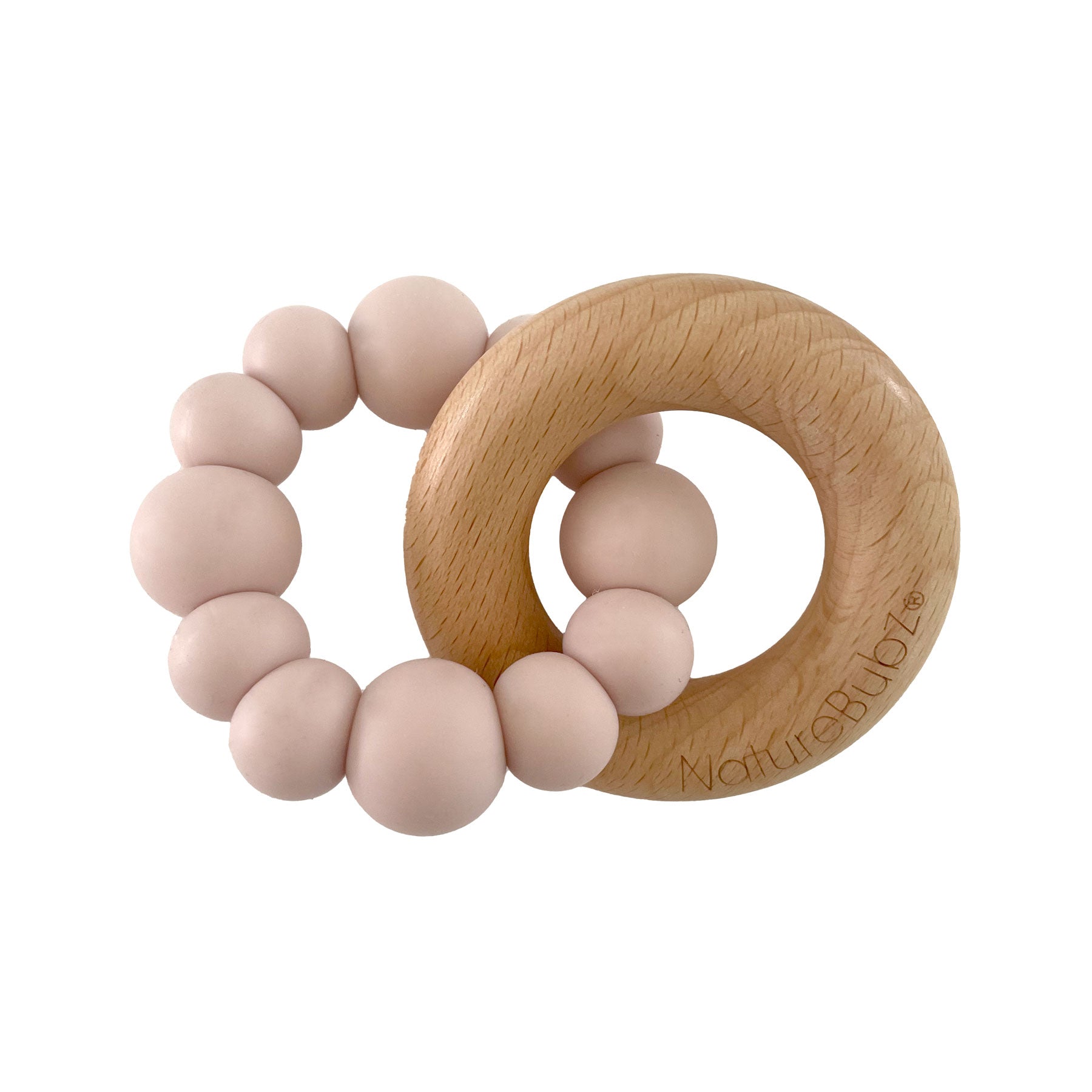 Nature Bubz Baby Silicone Cove Teether in Dusky Pink Colour
