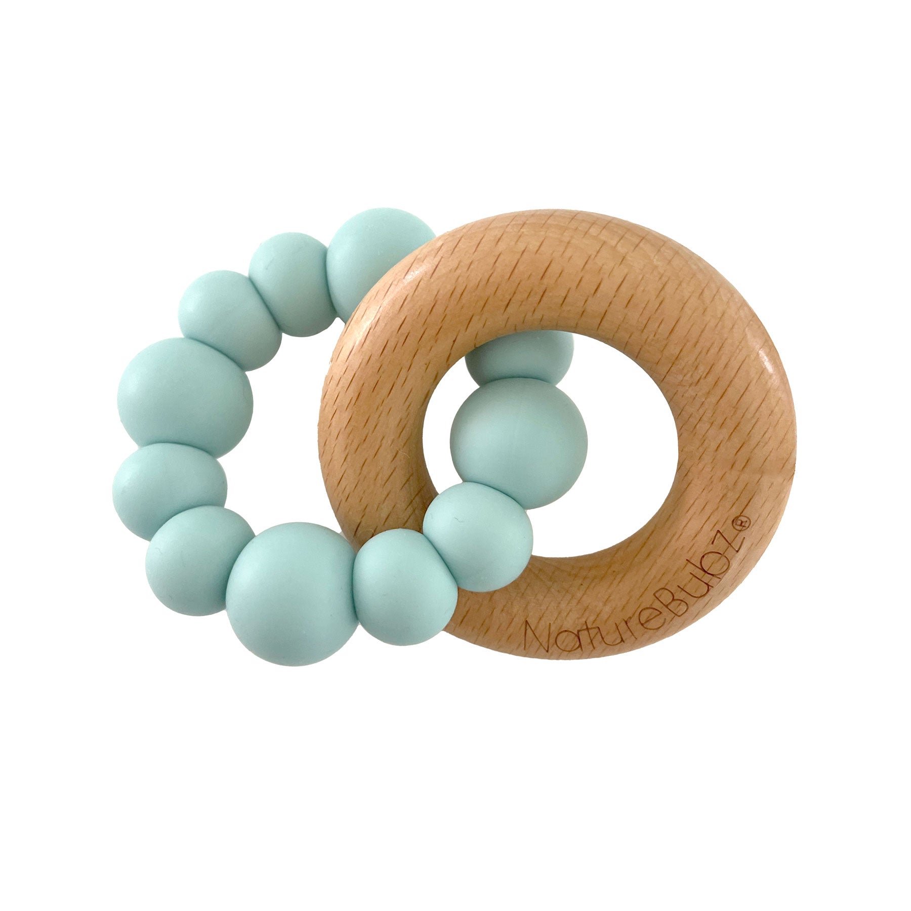 Nature Bubz Baby Silicone Cove Teether in Seafoam Colour