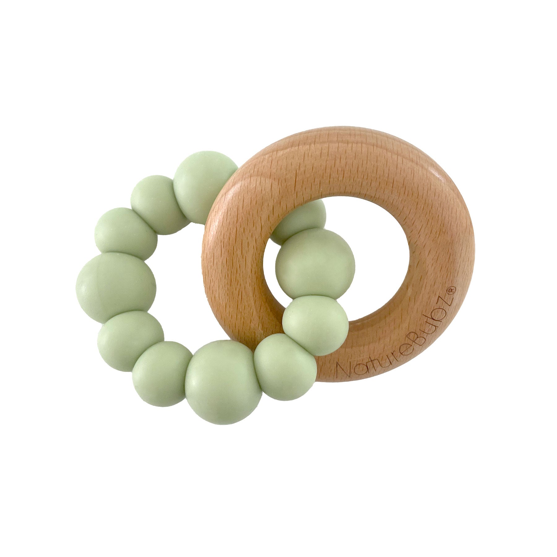 Nature Bubz Baby Silicone Cove Teether in Moss Green Colour