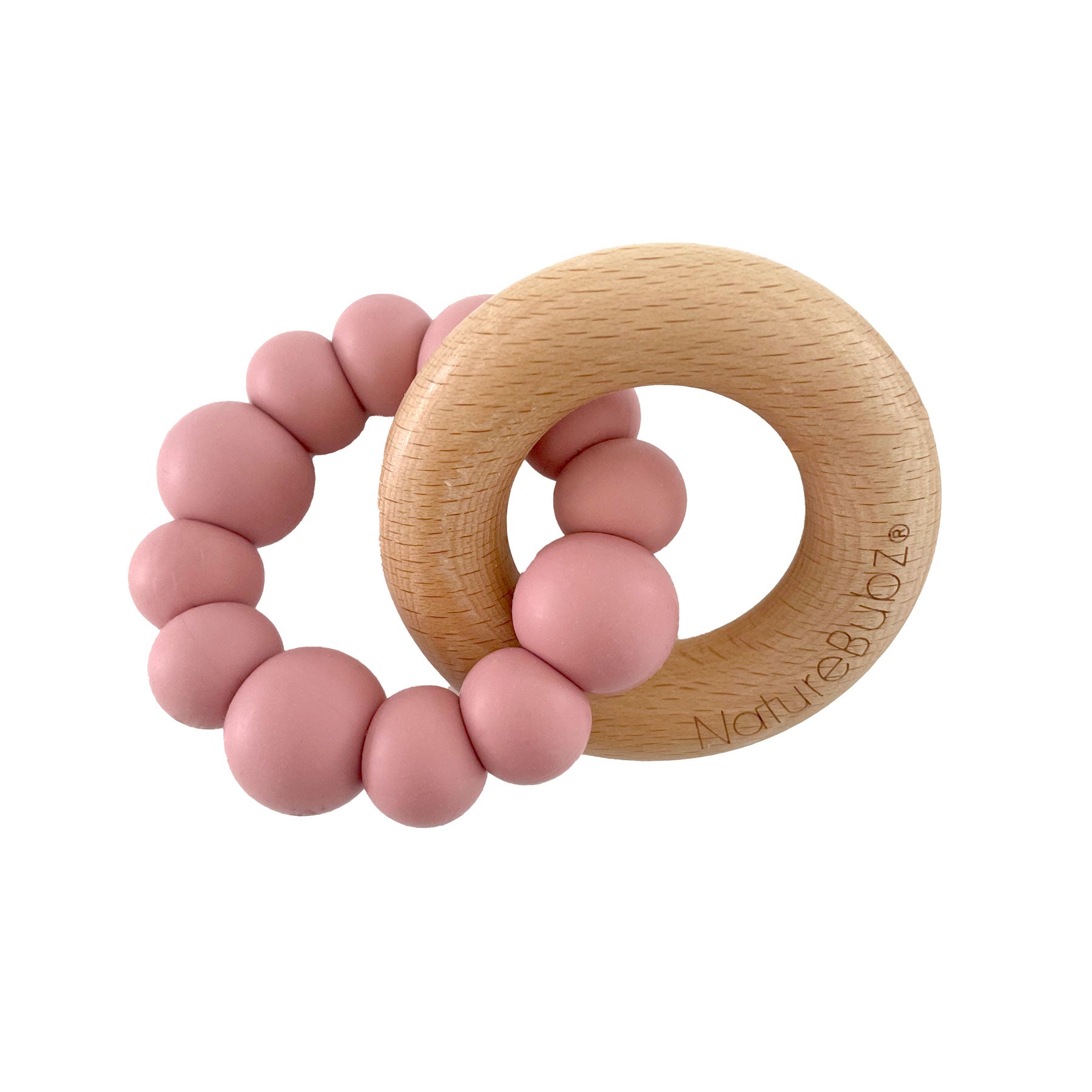 Nature Bubz Baby Silicone Cove Teether in Rose Pink Colour