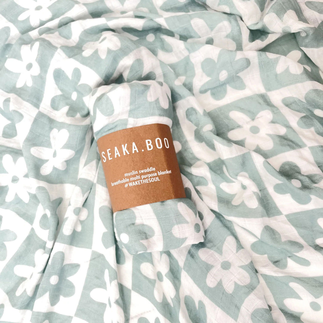 Organic Swaddle Wrap - Sea Soli