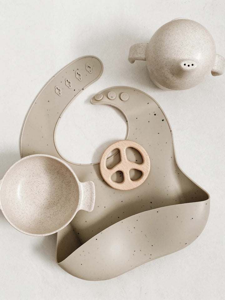 Silicone Bib - Speckled Mushroom